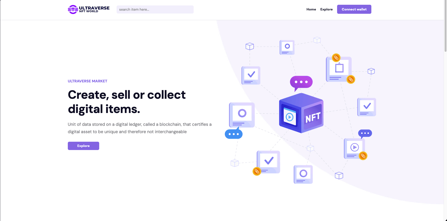 Screenshot of Ultraverse NFT Marketplace
